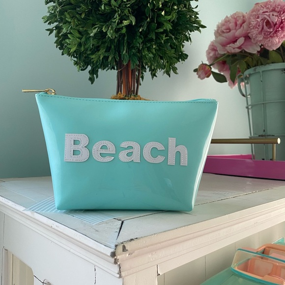 Beach zip up glamour bag for keys/id/makeup/sunglasses EUC! - Picture 1 of 7